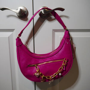 Women's Juicy Couture Fuchsia Gold Charm Shoulder Bag One Size